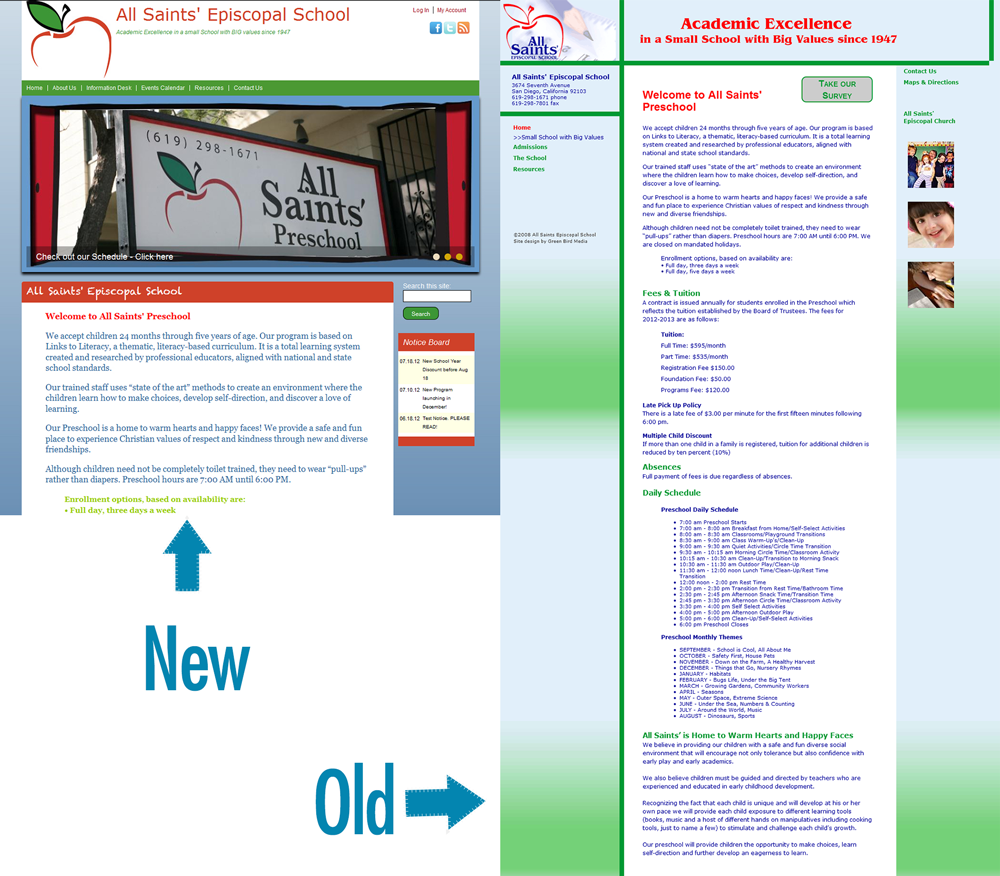 All Saints' PreSchool Website Transformation