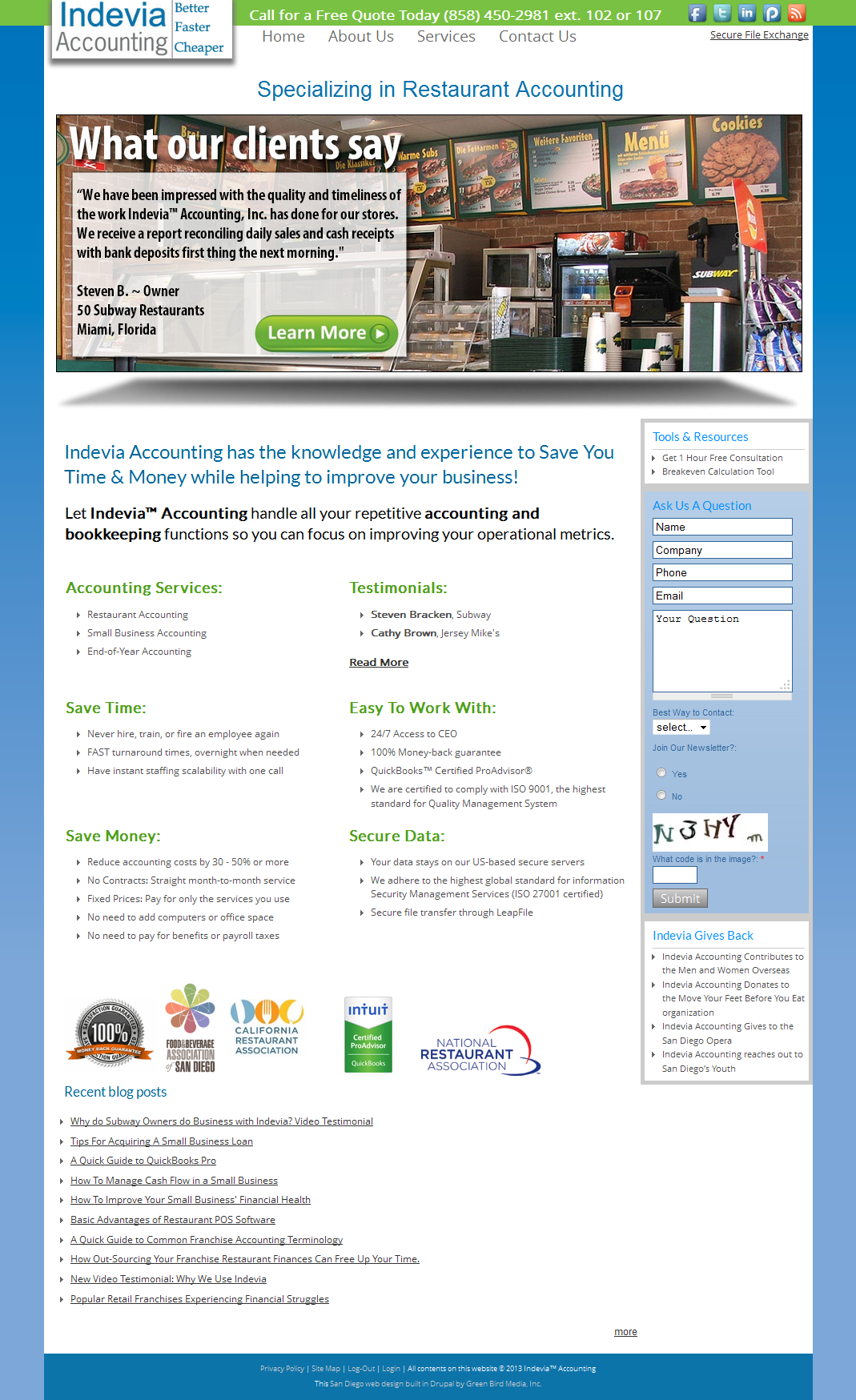 Indevia Accounting's new Drupal Website Redesign