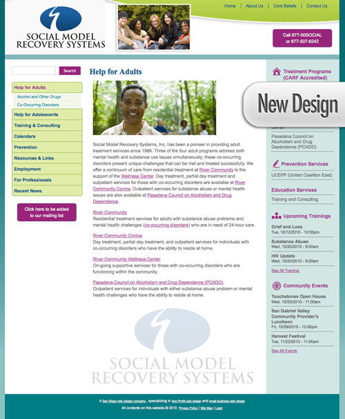 Social Model Recovery Systems New Web Design